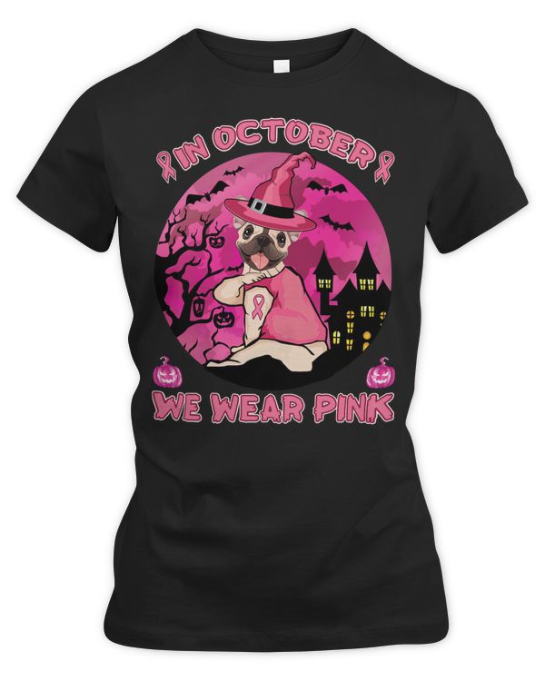 Breast Cancer In October We Wear Pink French Bulldog673 pink ribbon