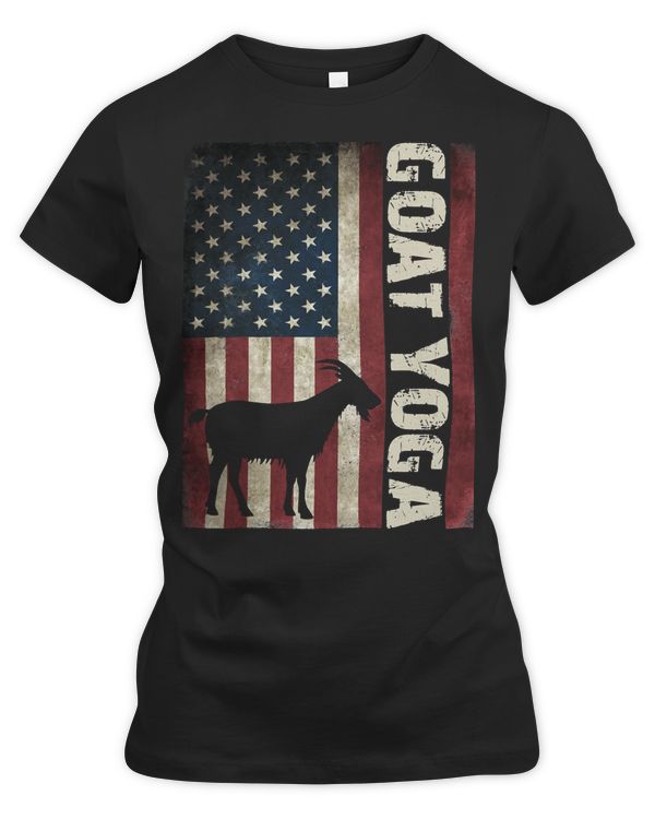 Yoga GoatVintage American Flag Patriotic 225 namaste