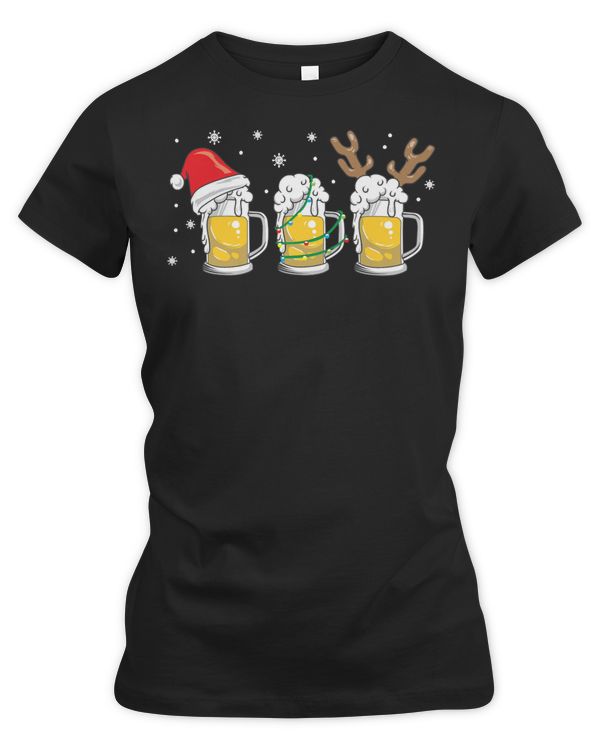 Beer Drinking Christmas Beer Mugs Reinbeer Santa Hat Xmas 101 Drink Alcohol