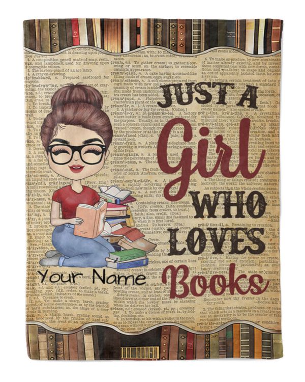 Just A Girl Who Loves Books Blanket Custom Name