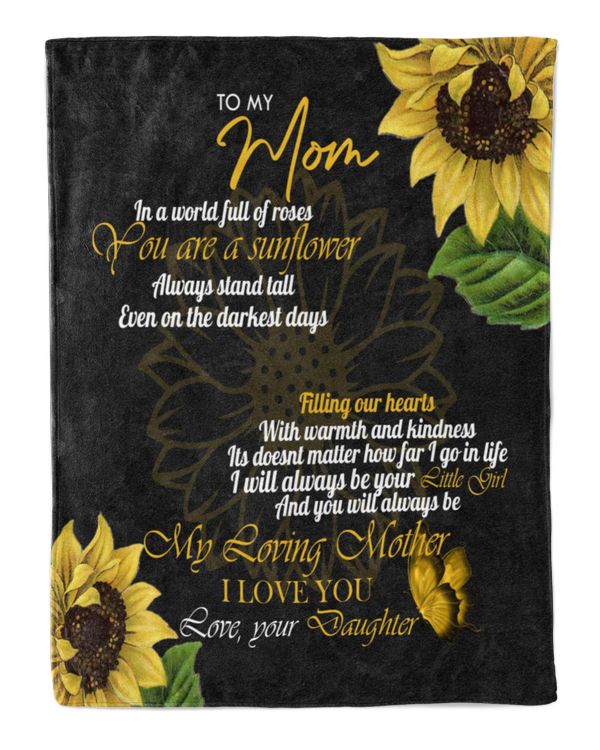 VA01 To My Mom Sunflower Blanket
