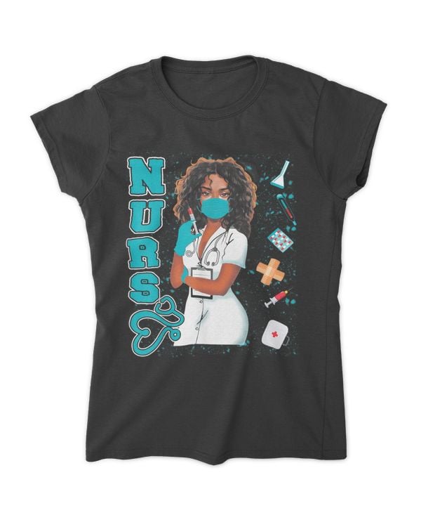 Black Women Black Nurse Uniform Face Mask Afro African Black History