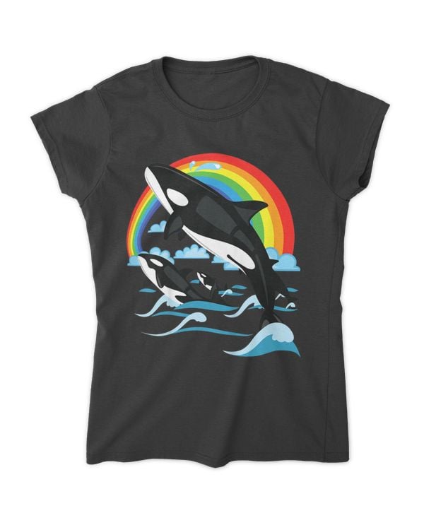 Orca Whale Jumping Orcas Whale Watching For Men Women Kids T-shirt