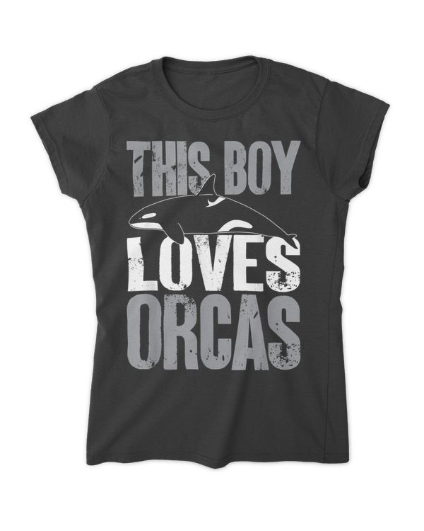 Whales Funny Kids This Boy Loves Orcas Orca Lovers T-shirt