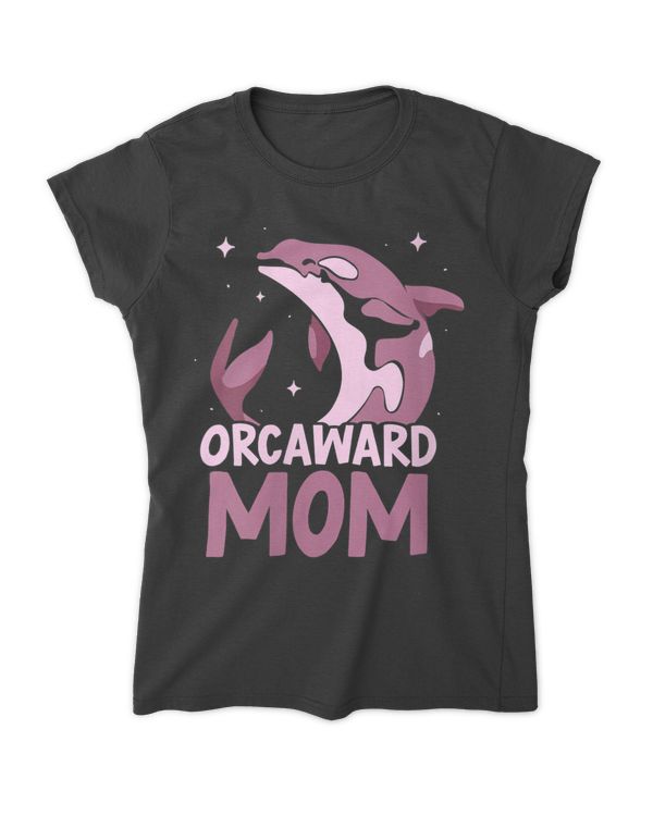 Womens Orcaward Mom Humor Orcas Orca Awkward Mother Mommy Mama V-neck T-shirt