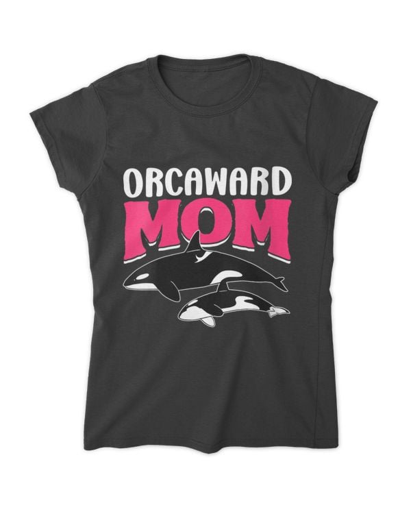 Womens Orcaward Mom Orca Humor Orcas Awkward Mother Mommy Mama V-neck T-shirt