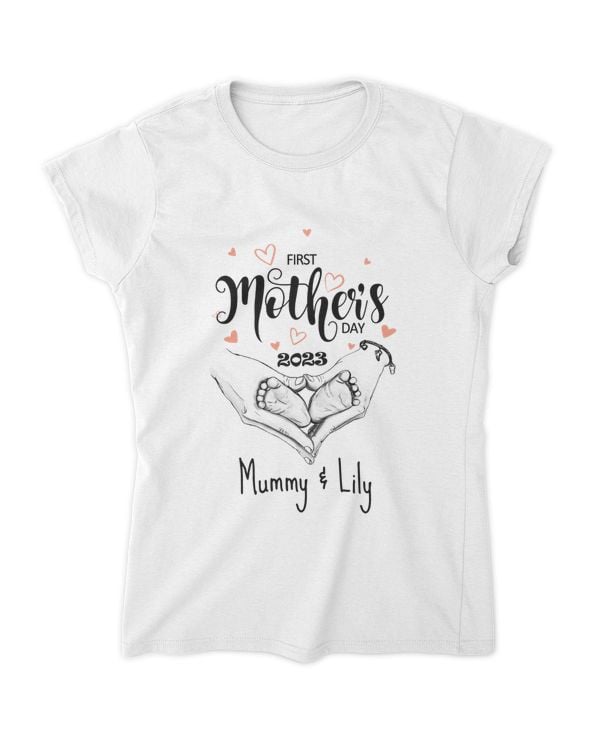 Custom Name First Time Mom Tshirt 2023, First Mother's Day 2023 Tshirt | treasurelife.store