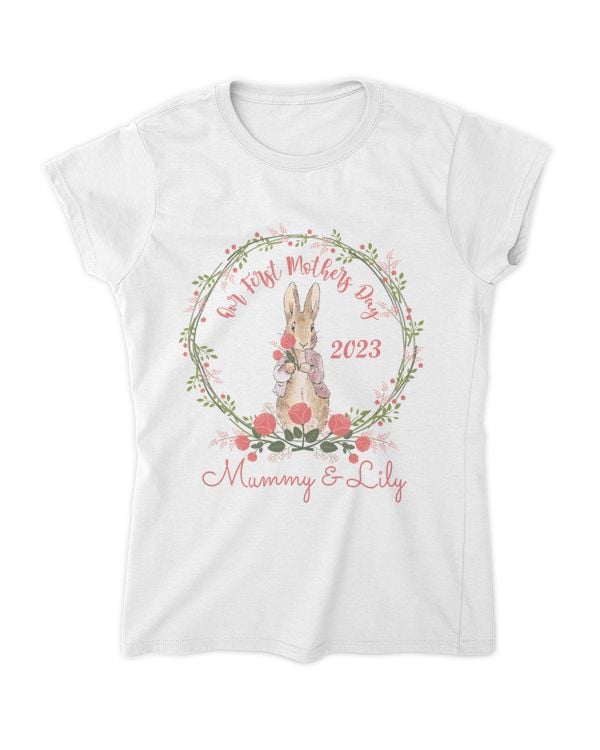 Custom your name and Your child name Tshirt 2023, First Time Mom 2023 Tshirt, First Mother's Day 2023 Tshirt | treasurelife.store