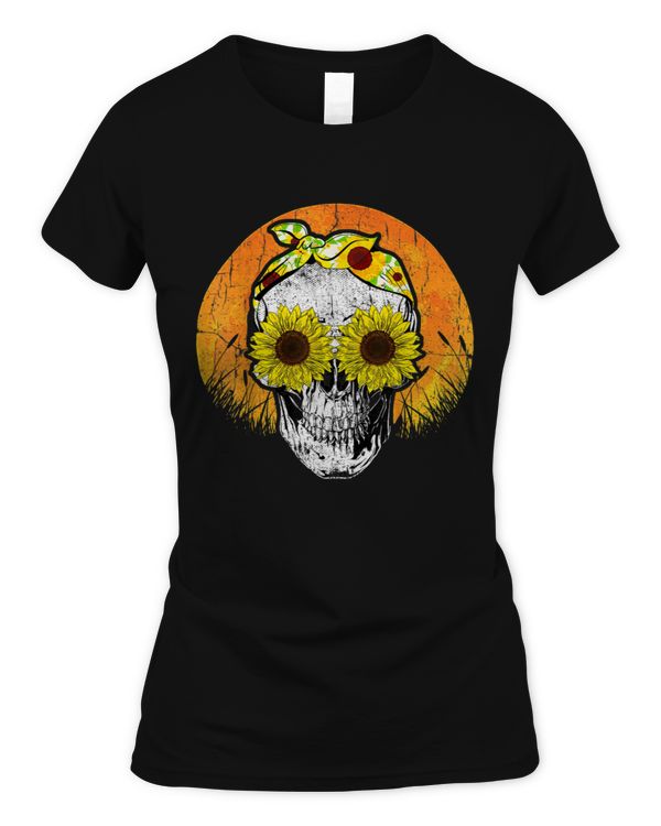 Halloween Skull Sunflower Moon Skeleton Bandana Skull