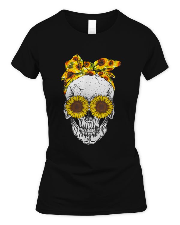 SKULL BANDANA SUNFLOWER SKULL CUTE
