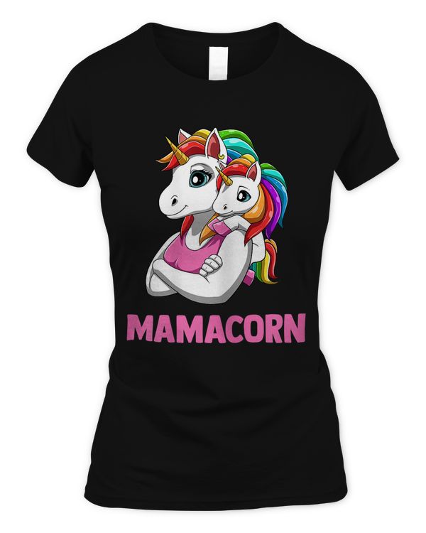 Womens Mamacorn - Mother Daughter Unicorns T-Shirt
