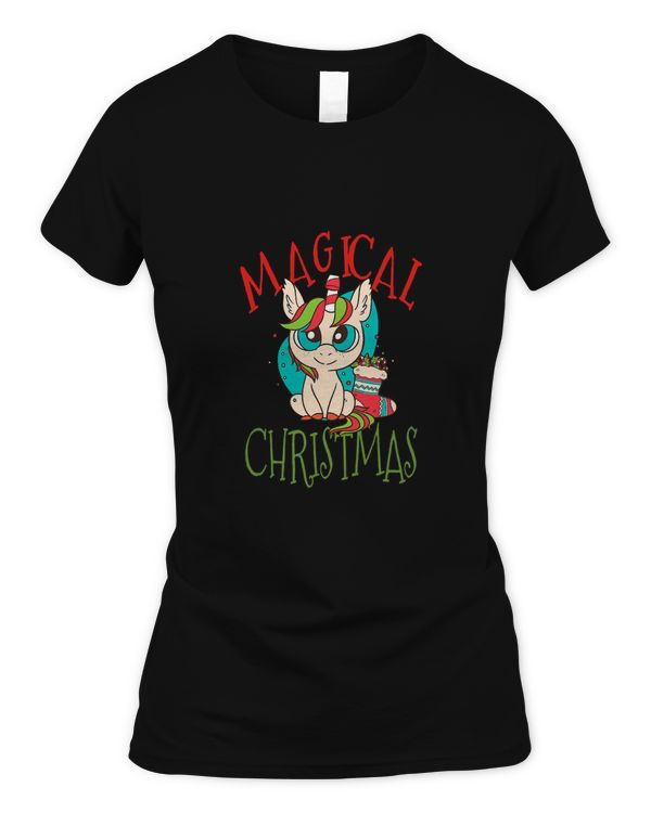 Magical Christmas - Dabbing Unicorn Christmas T-Shirt