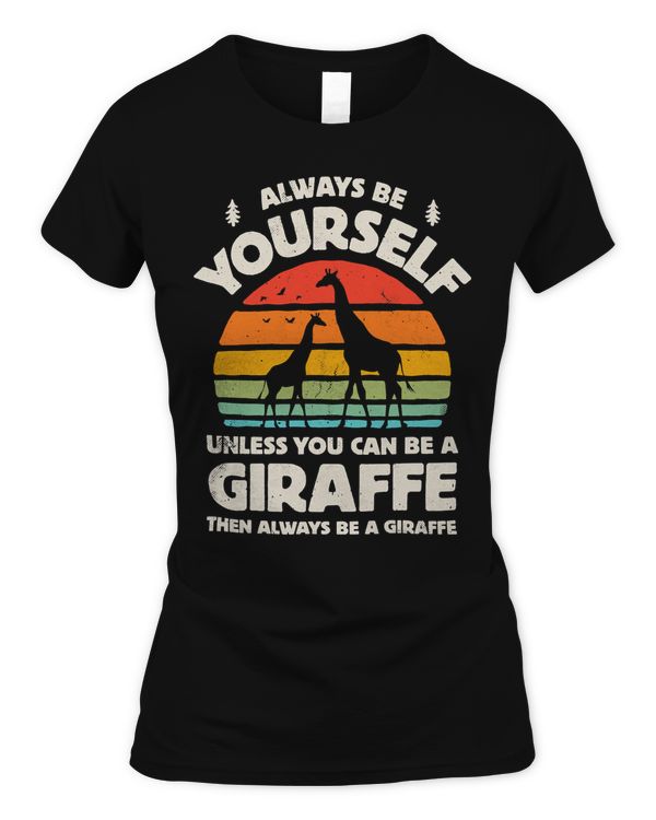Giraffe Always Be Yourself African Animal Retro Vintage 70s 10