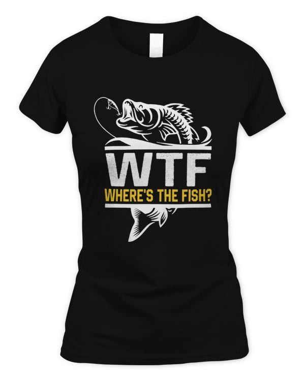 Wheres The Fish WTF Mens Funny Fishing