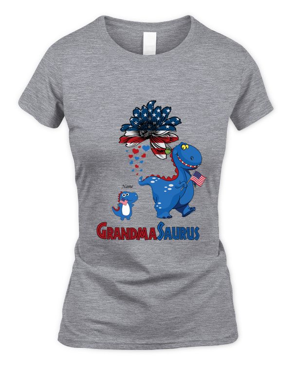 Grandma 4th July Personalized Shirt, Grandmasaurus Personalized Gift, Gift For Grandma, 4th Of July Shirt