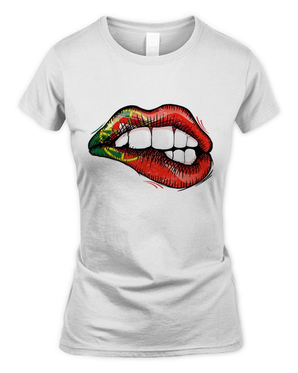 Sexy Biting Lips Portugal Pride Portuguese Flag