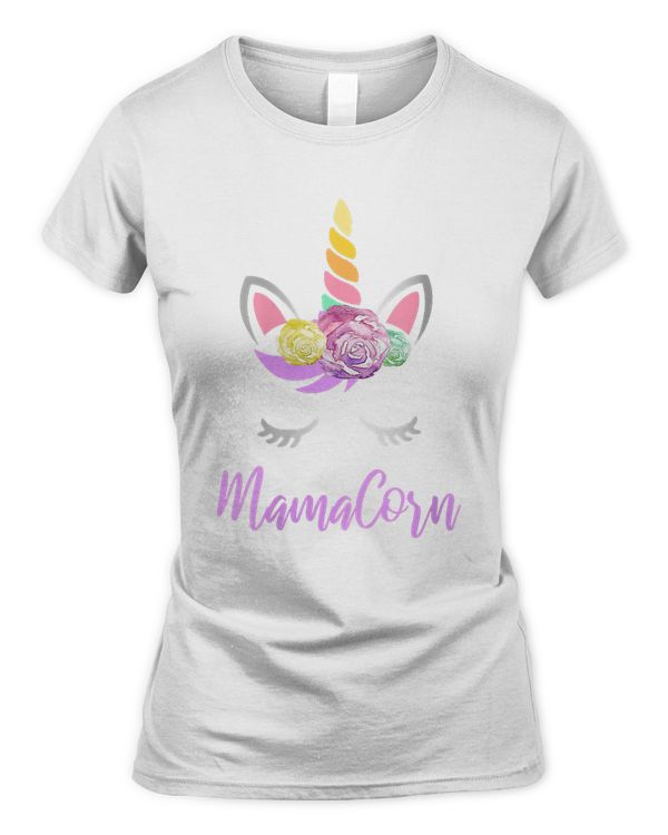 Womens Mamacorn Floral Unicorn Gift Cute Shirt for Mothers Day Mom V-Neck T-Shirt