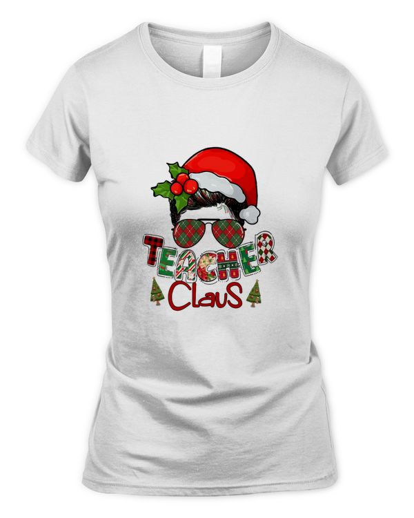 Teacher Claus Santa Hat Teacher Christmas Teacher Xmas T-Shirt