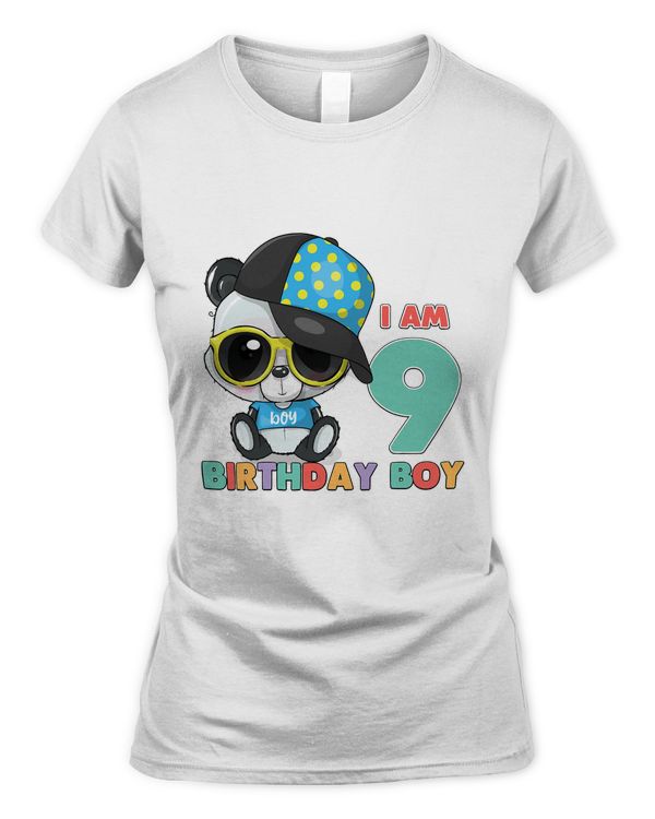9 Years Old 9th Birthday Cool Panda Since 2013 Boys Kids T-Shirt