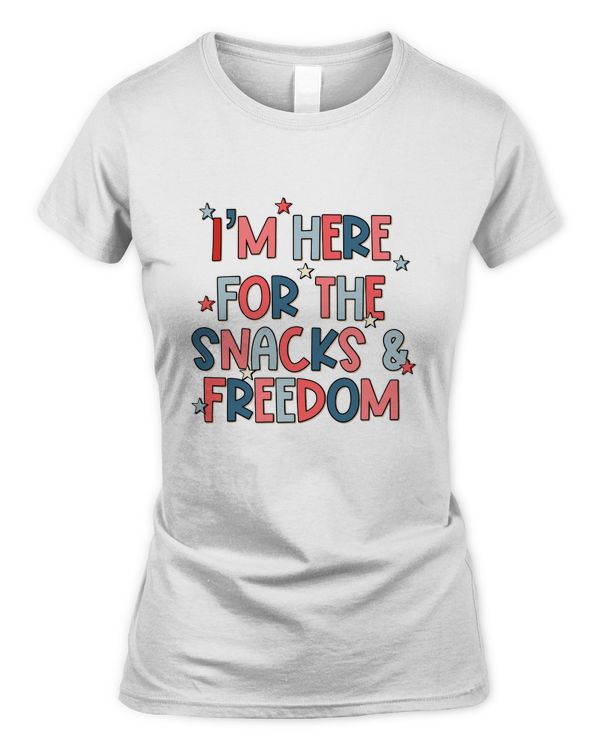 I'm Here For The Snacks and Freedom, Watercolor 4th of July Shirt, Retro Comfort 4th of July Shirt, Independence Day