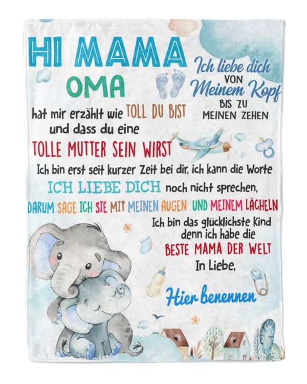 Hallo Mama, Oma hat mir erzählt wie toll du bist und dass du eine großartige Mutter sein wirst.