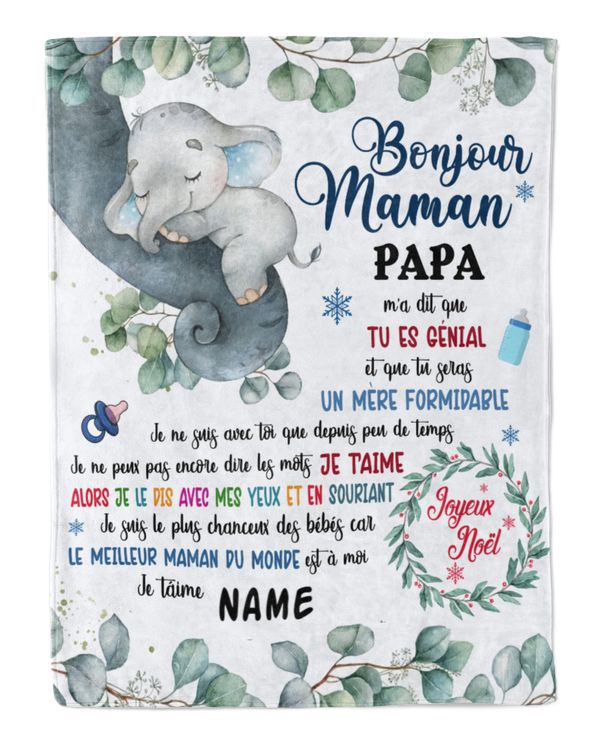 Bonjour maman Papa m'a dit que tu es génial et que vous seres un mère formidable