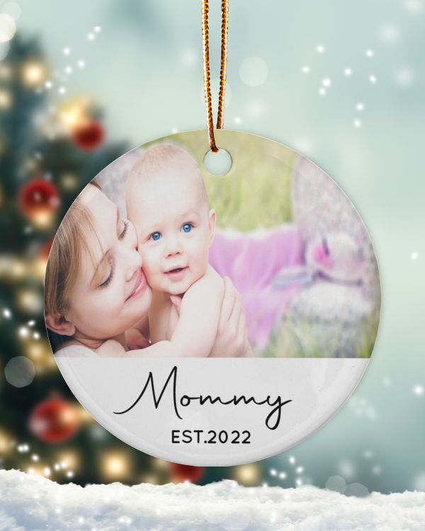 Personalized Custom Photo New Mom Est Mommy First Christmas Ornament
