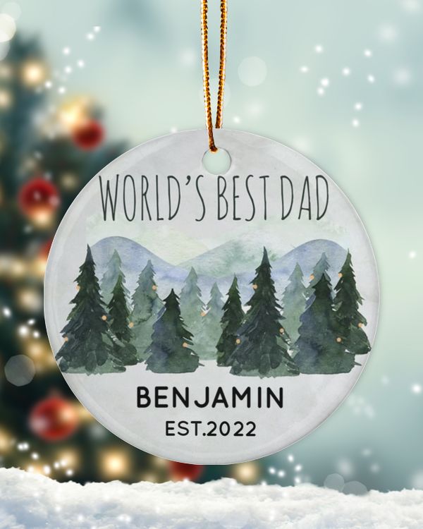 Personalized Custom New Best Dad Daddy First Christmas Ornament