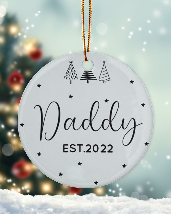 Personalized Custom New Dad Daddy First Christmas Ornament