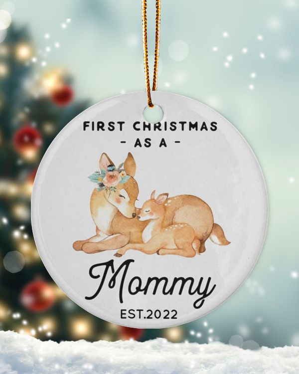 Personalized Custom New Mom Moms First Christmas As A Mommy Ornament