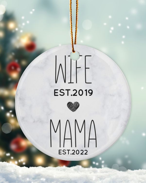 Personalized Custom New Mom Wife Mama Ceramic Ornament