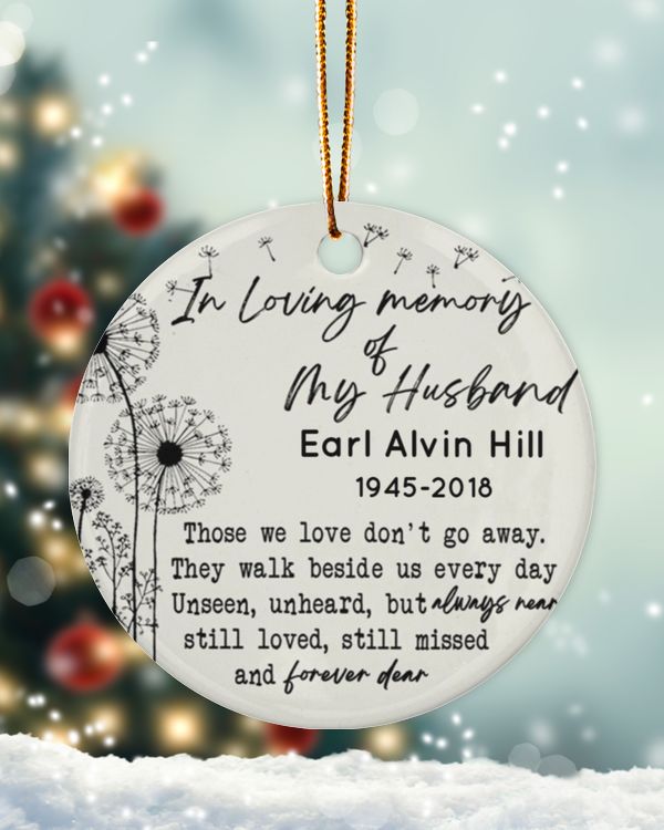 Personalized Custom Memorial In Loving Memory Of My Husband Ceramic Ornament
