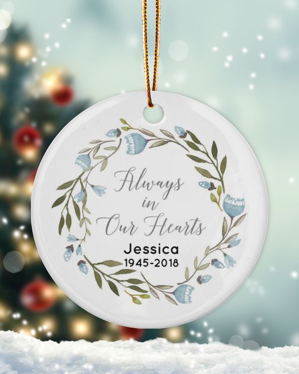 Personalized Custom Photo Memorial In Loving Memory Christmas Ceramic Ornament