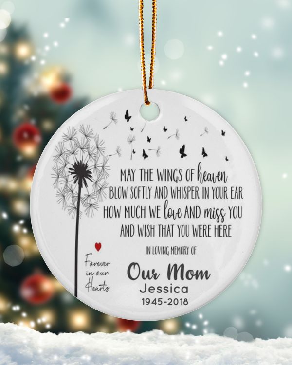 Personalized Custom Mom Mother Memorial In Loving Memory Ceramic Ornament
