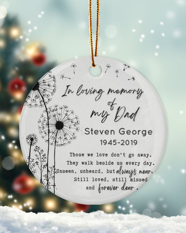 Personalized Custom Dad Memorial In Loving Memory Remembrance Ceramic Ornament
