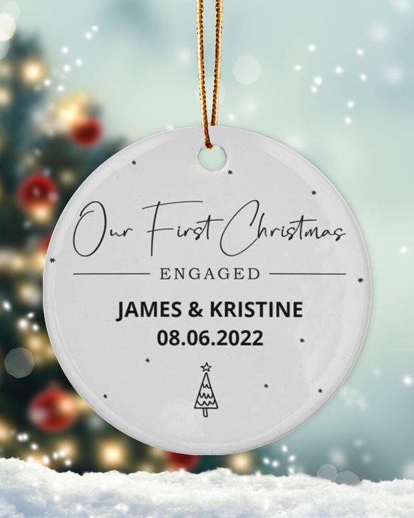 Personalized Custom Just Married Christmas Ornament