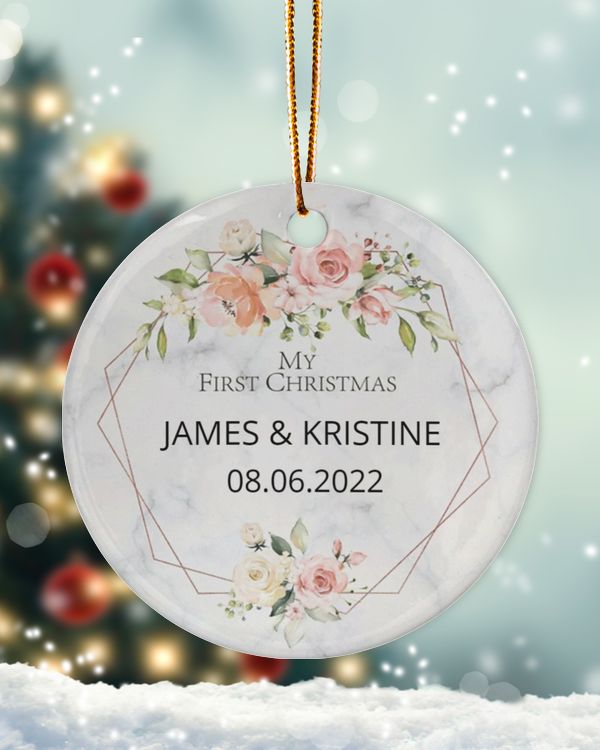Personalized Custom My Baby First Christmas New baby Ceramic Ornament