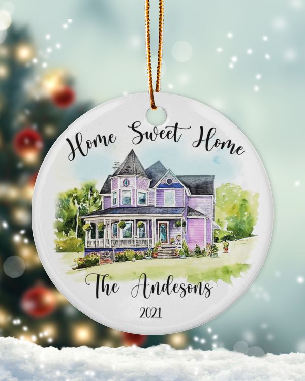 RD Custom Home Ornament, Home Sweet Home, House Christmas Ornament,Personalized Christmas Ornament Gift, Housewarming