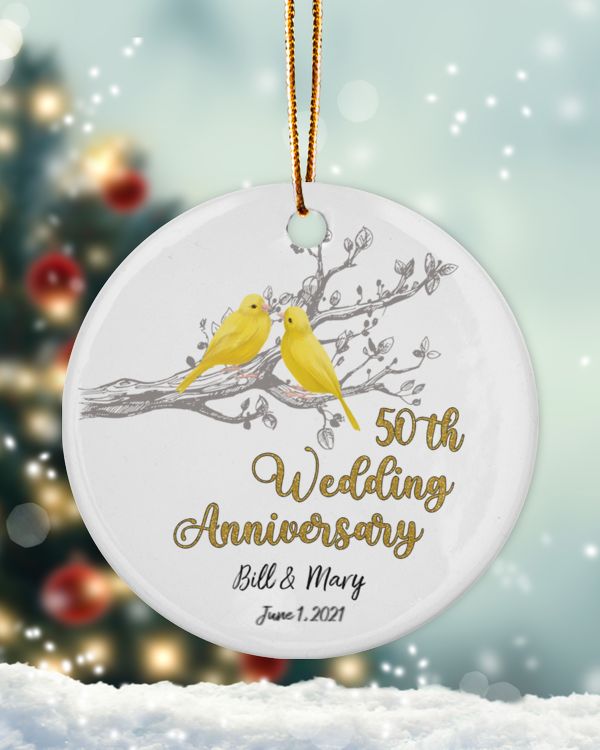 RD Personalized Anniversary Ornament, Anniversary Gift, 50th Anniversary Christmas Ornament