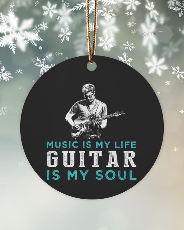 Music is my life guitar is my soul for the occasion of merry christmas and new year 2022