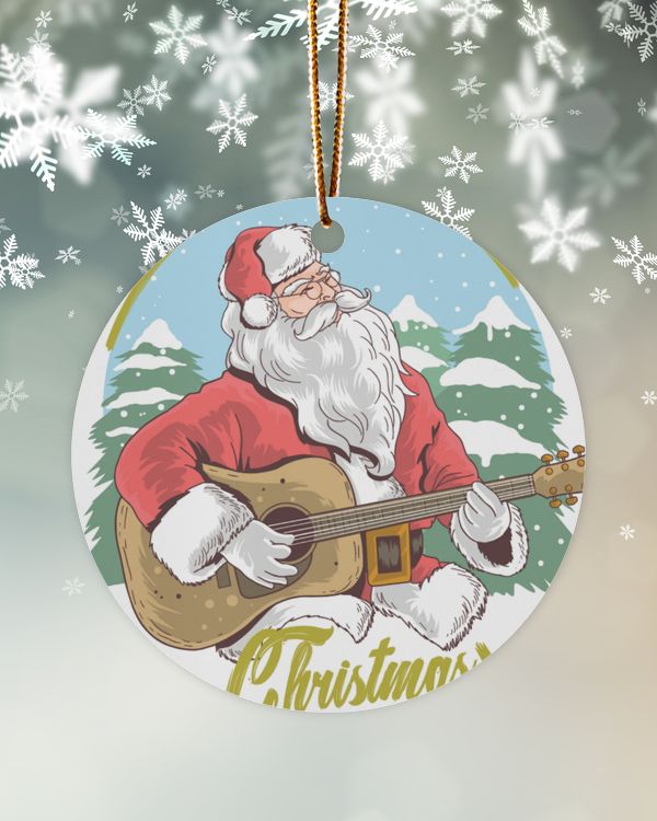 Guitar santa claus  for christmas and new year 2022