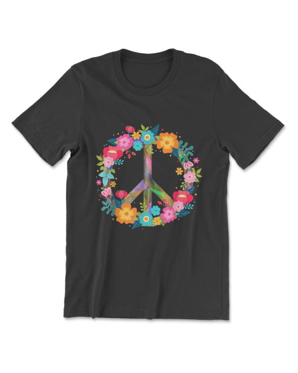 Peace Love T-Shirt Hippie Costume Tie Die 60s 70s 1