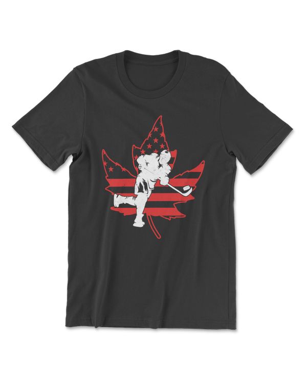 Hockey Canada Day Retro Hockey Player USA American Red Canadian Flag Maple Leaf July 1st CelebrationC player