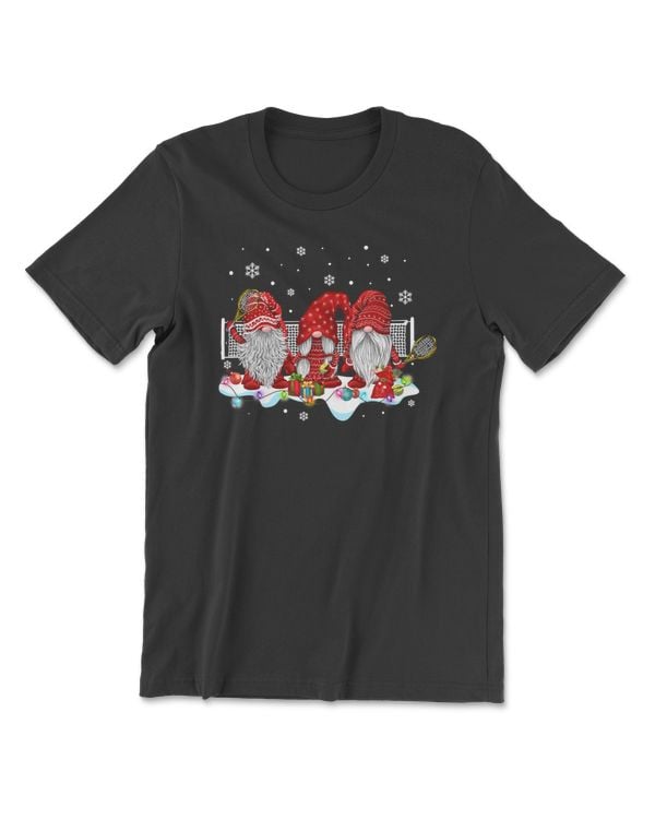 Tennis Funny Christmas GnomeXmas Red Gnomes Santa Sport Player T205 coach