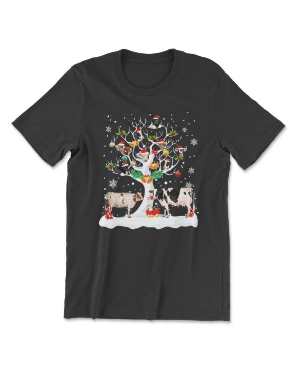 Cow Cow Christmas On Winter Tree Goat Lover Matching Pajamas 7 Heifer Cattle