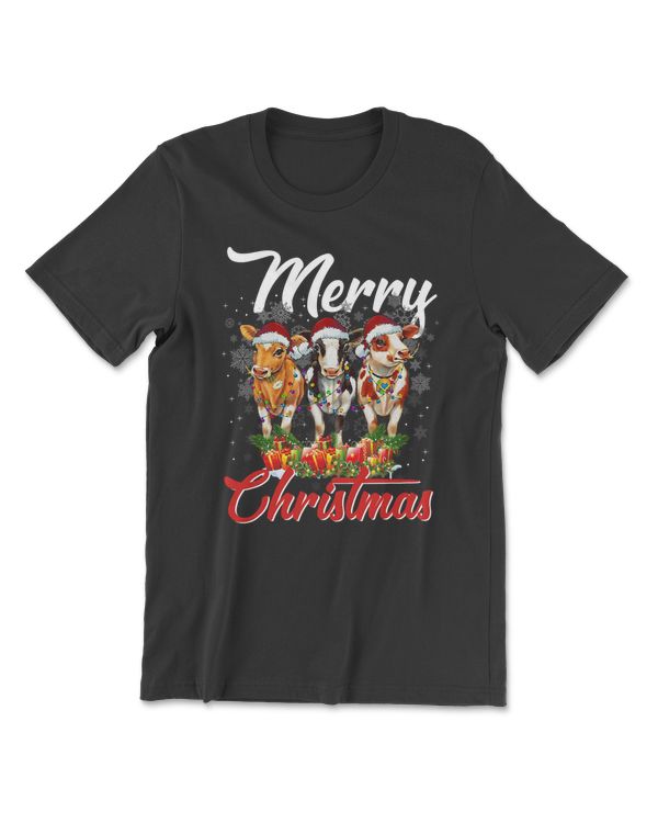 Cow Cow Christmas T Santa Hat Xmas Light Matching Family 29 Heifer Cattle