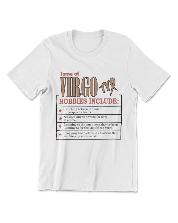 virgo Hobbies T-Shirt, Born On August 23 - September 22 Gifts, Cool Virgo Birthday Present