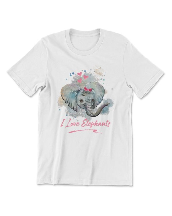 Elephant Adorable Elephant with Pink Hearts I Love Elephants139 Elephant lovers