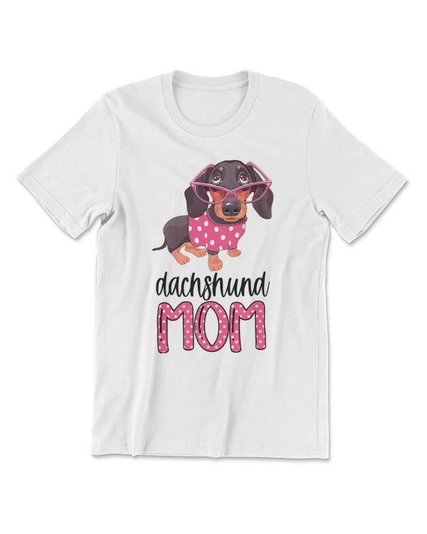 Dachshund Dog Cute Vintage Retro Style Chocolate and Tan Dachshund Puppy Mom 338 Dog Lover