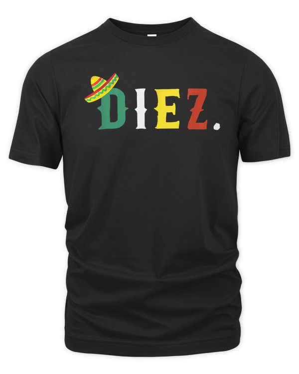 10 year old mexican fiesta birthday theme diez anos 10th t-shirt